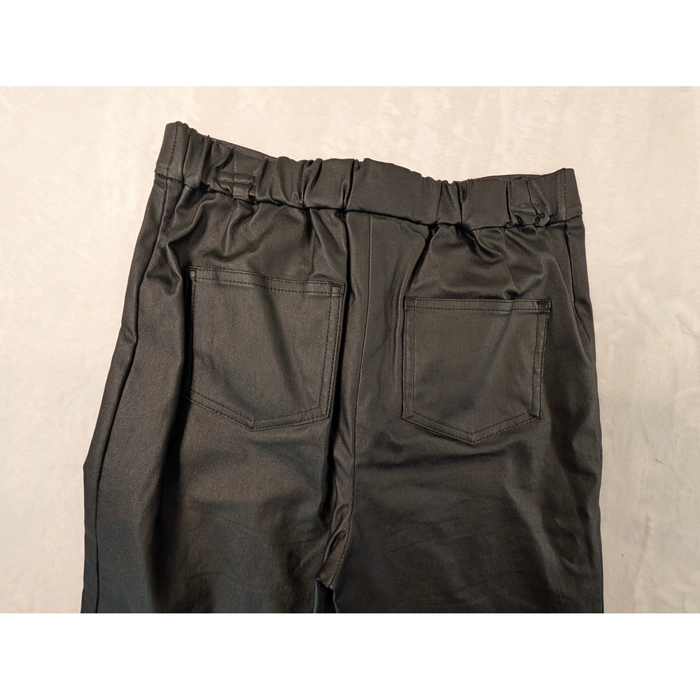 Chelsea & Violet GB Girls Black Faux Leather Flare Pants Bell Size Medium 8/10 - Picture 7 of 16